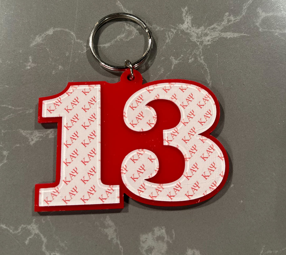Kappa Numbered Key Ring