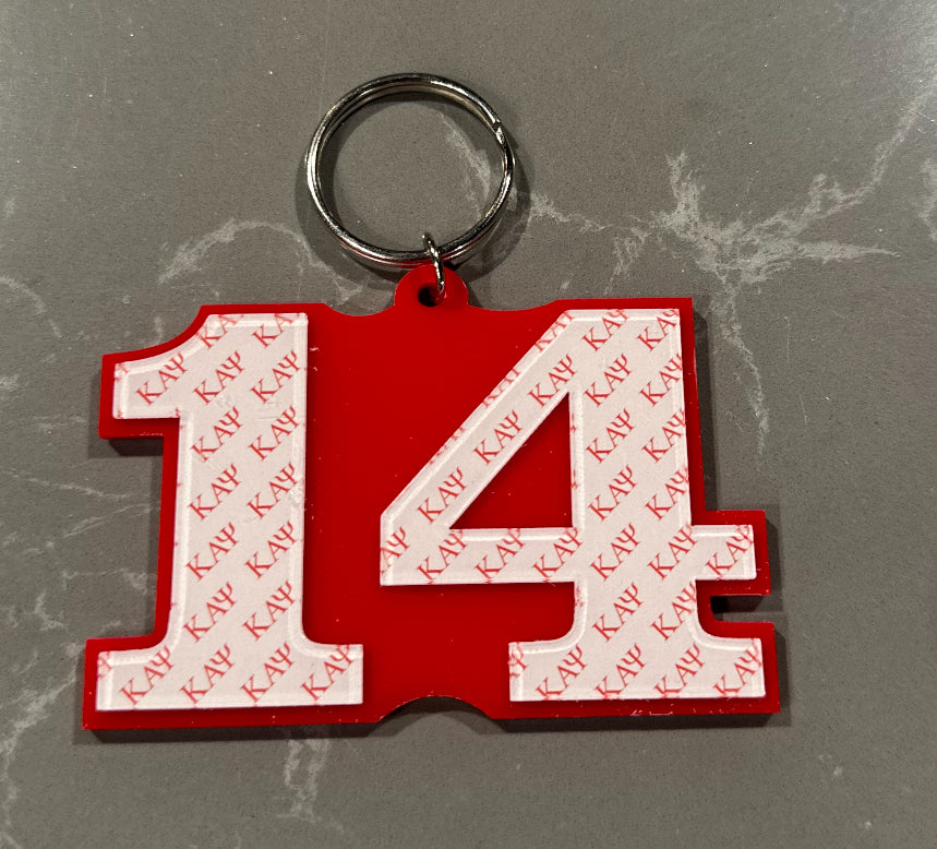 Kappa Numbered Key Ring