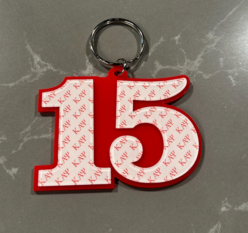 Kappa Numbered Key Ring