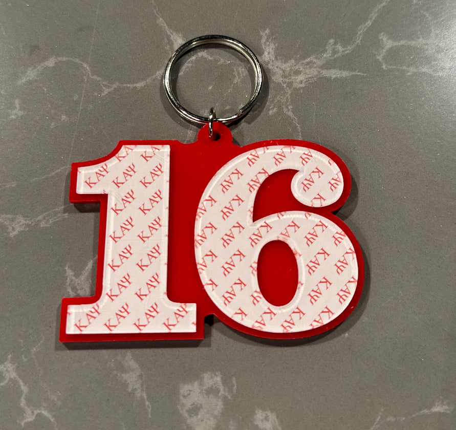 Kappa Numbered Key Ring