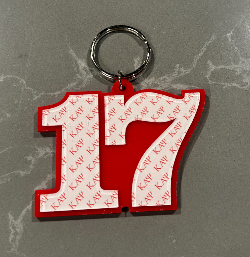 Kappa Numbered Key Ring