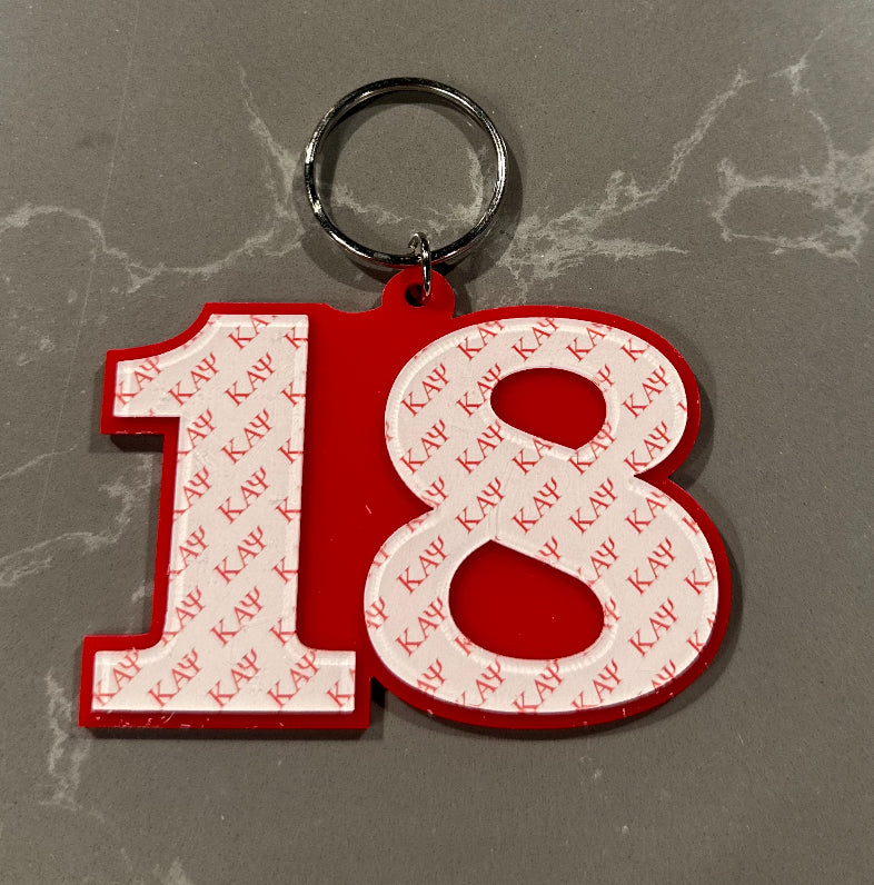 Kappa Numbered Key Ring