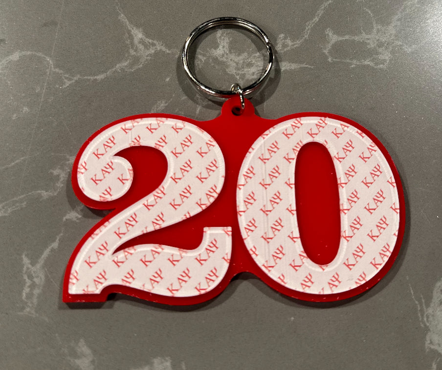 Kappa Numbered Key Ring