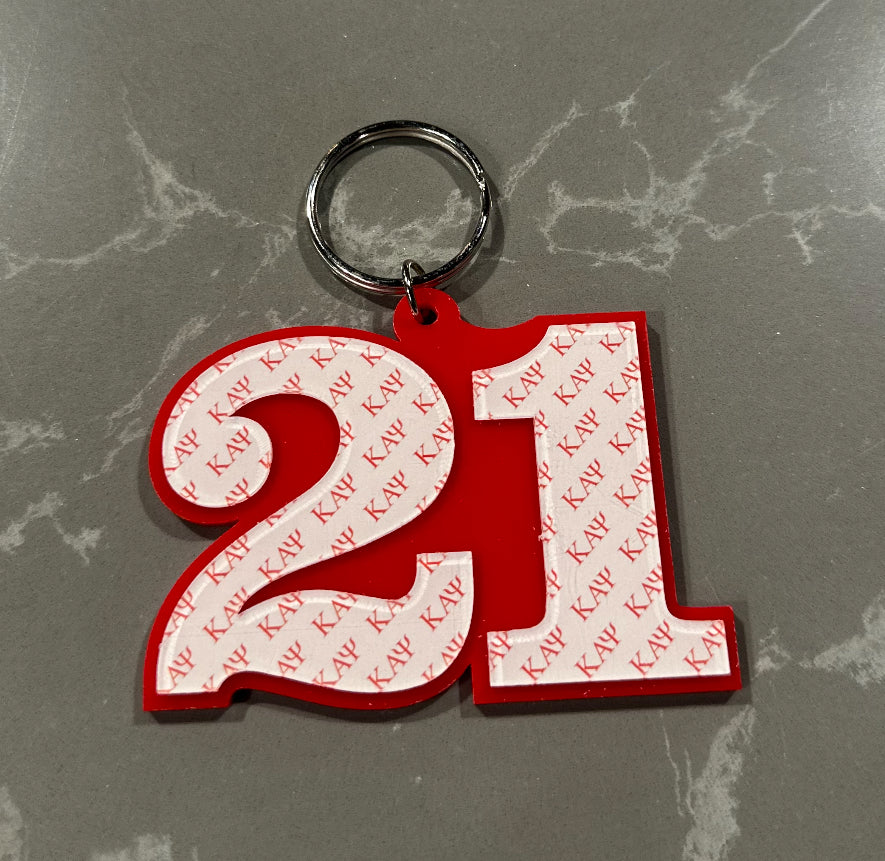 Kappa Numbered Key Ring
