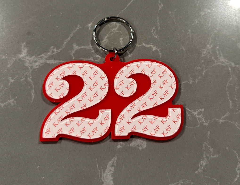 Kappa Numbered Key Ring