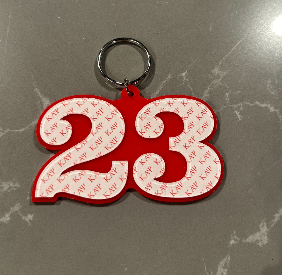 Kappa Numbered Key Ring