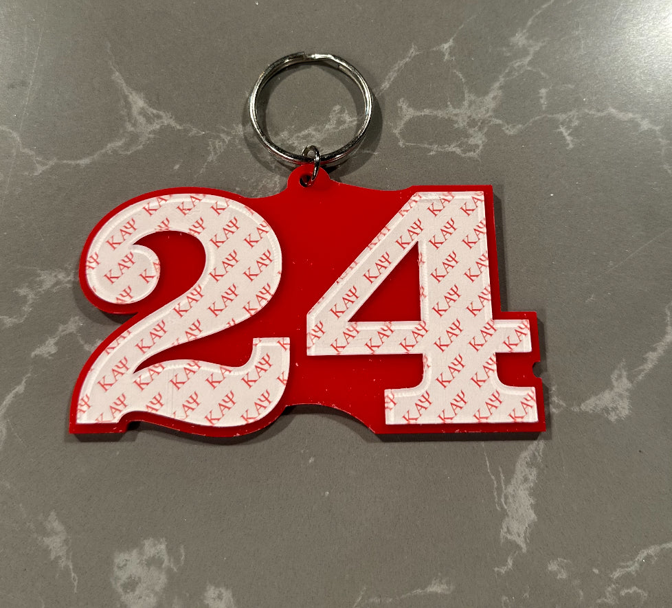 Kappa Numbered Key Ring