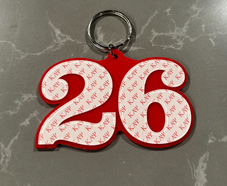 Kappa Numbered Key Ring