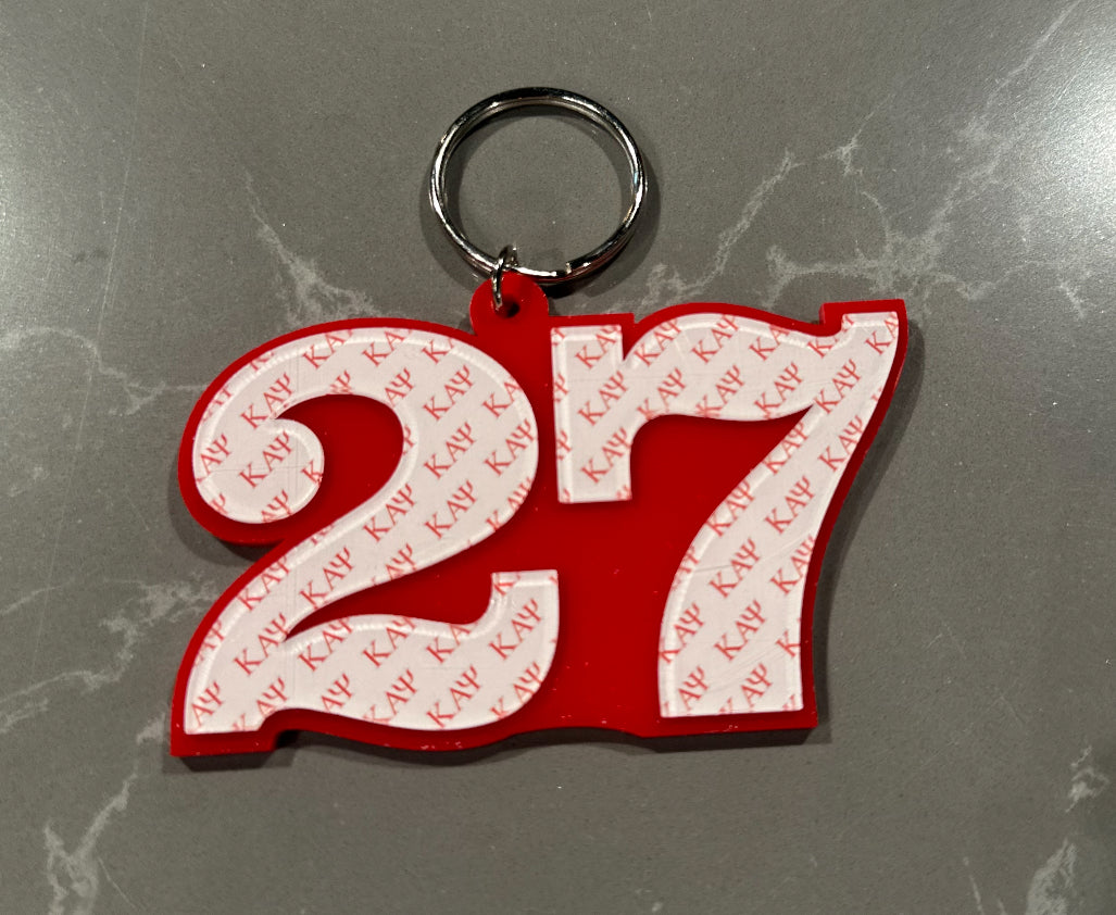 Kappa Numbered Key Ring