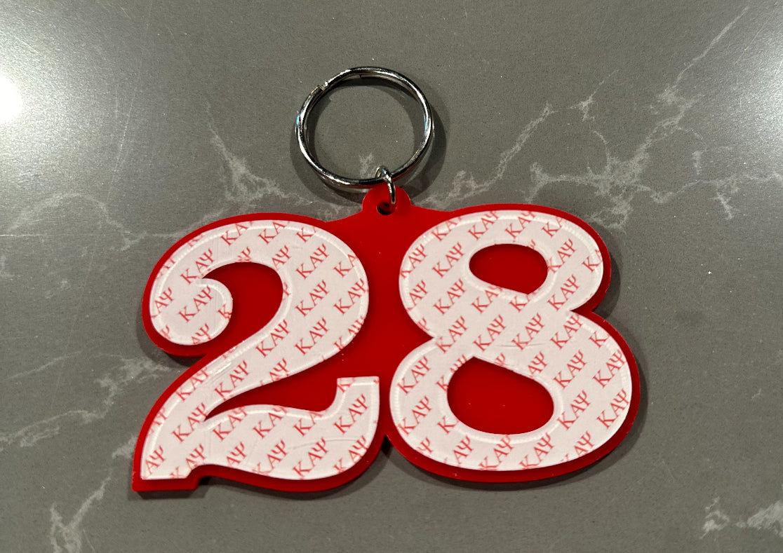 Kappa Numbered Key Ring