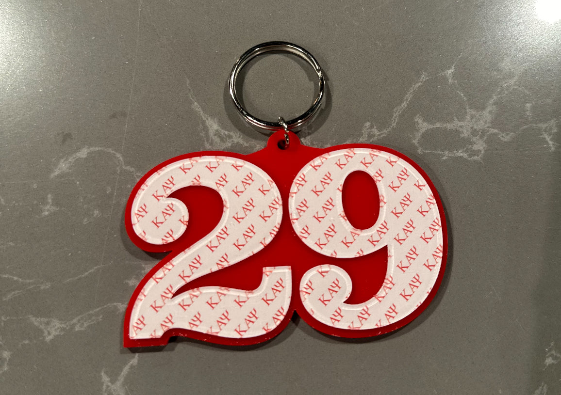 Kappa Numbered Key Ring