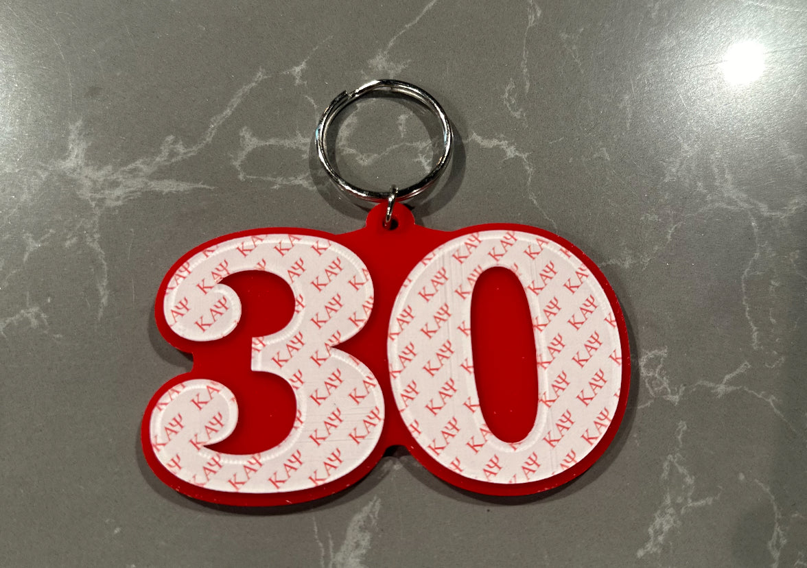Kappa Numbered Key Ring
