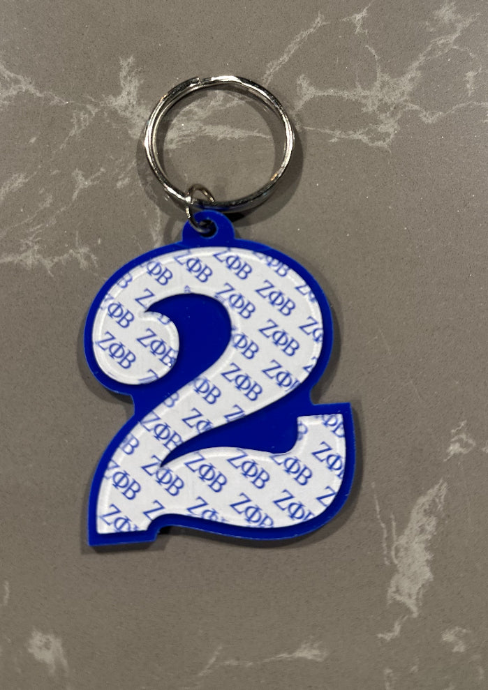 Zeta Numbered Key Ring