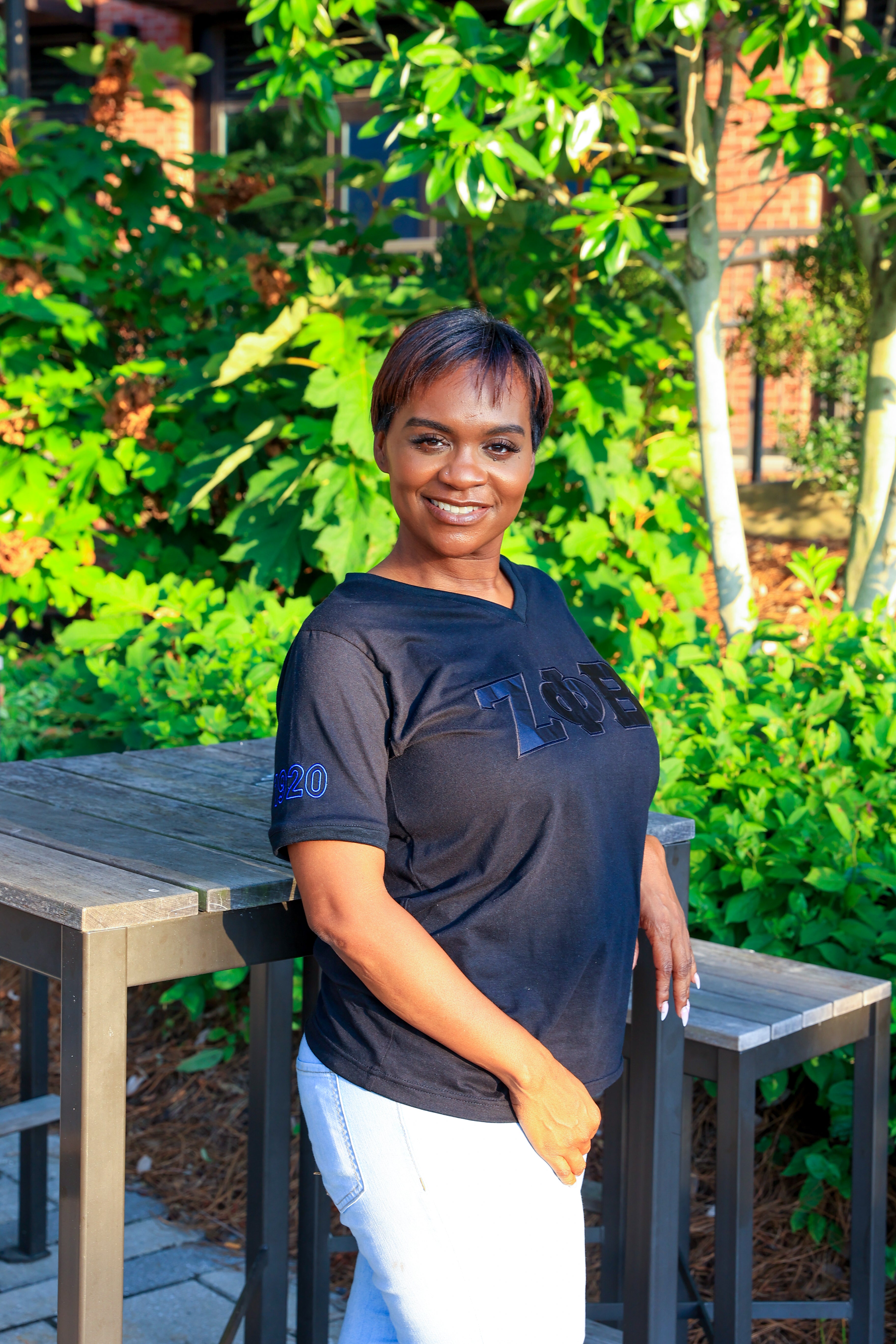 Zeta Blackout V Neck Tee