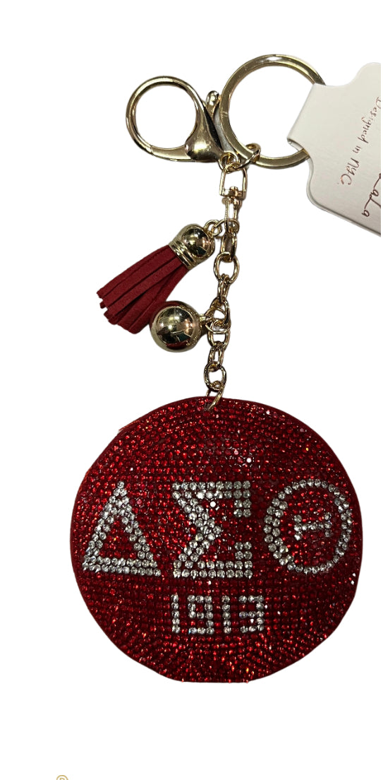 Delta Rhinestone purse charm/ key chain