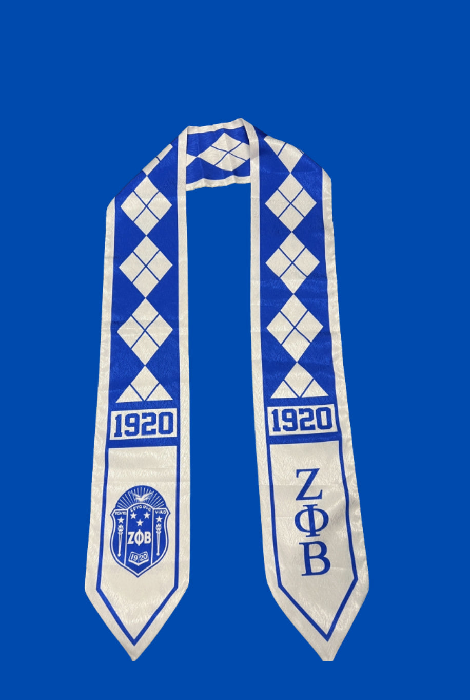 Zeta Argyle Satin Graduation Stoles