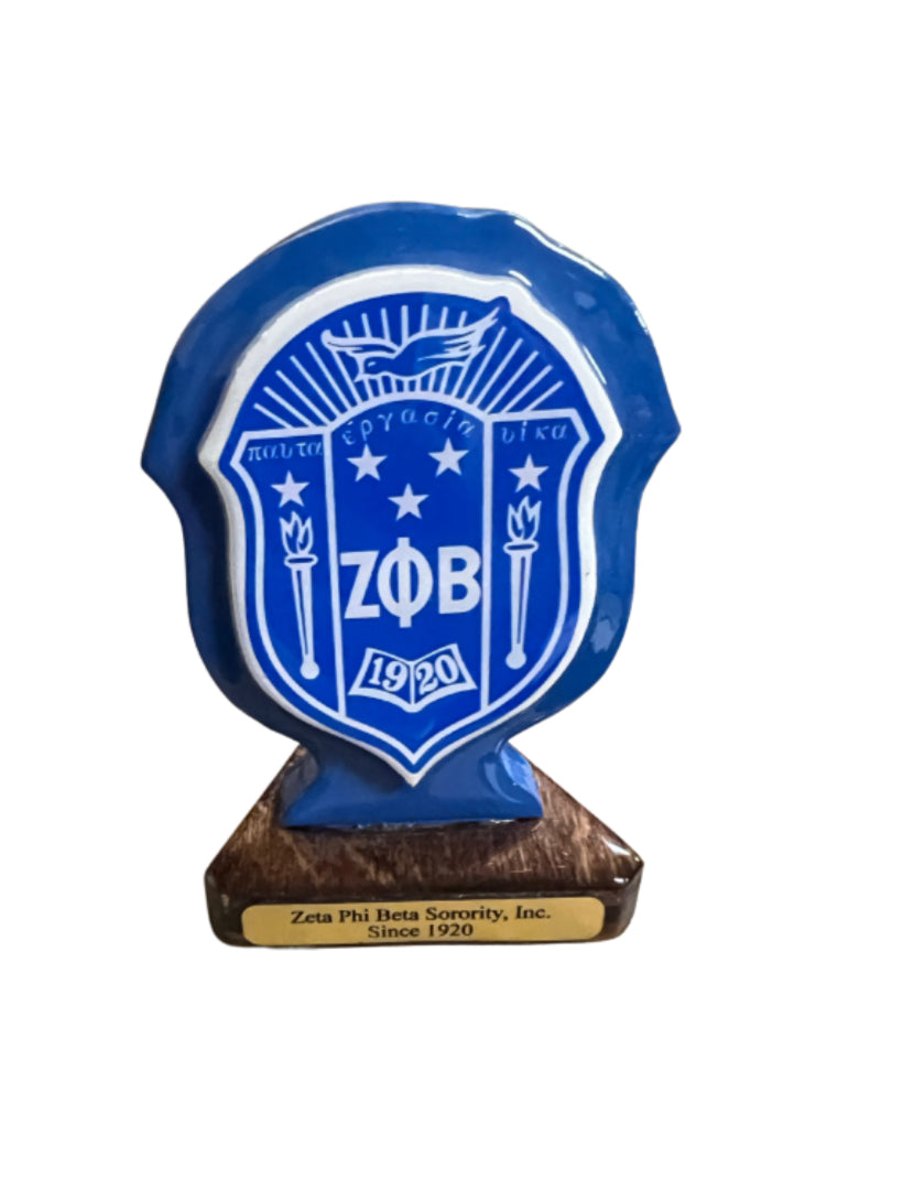 Zeta Crest Desk Plaque