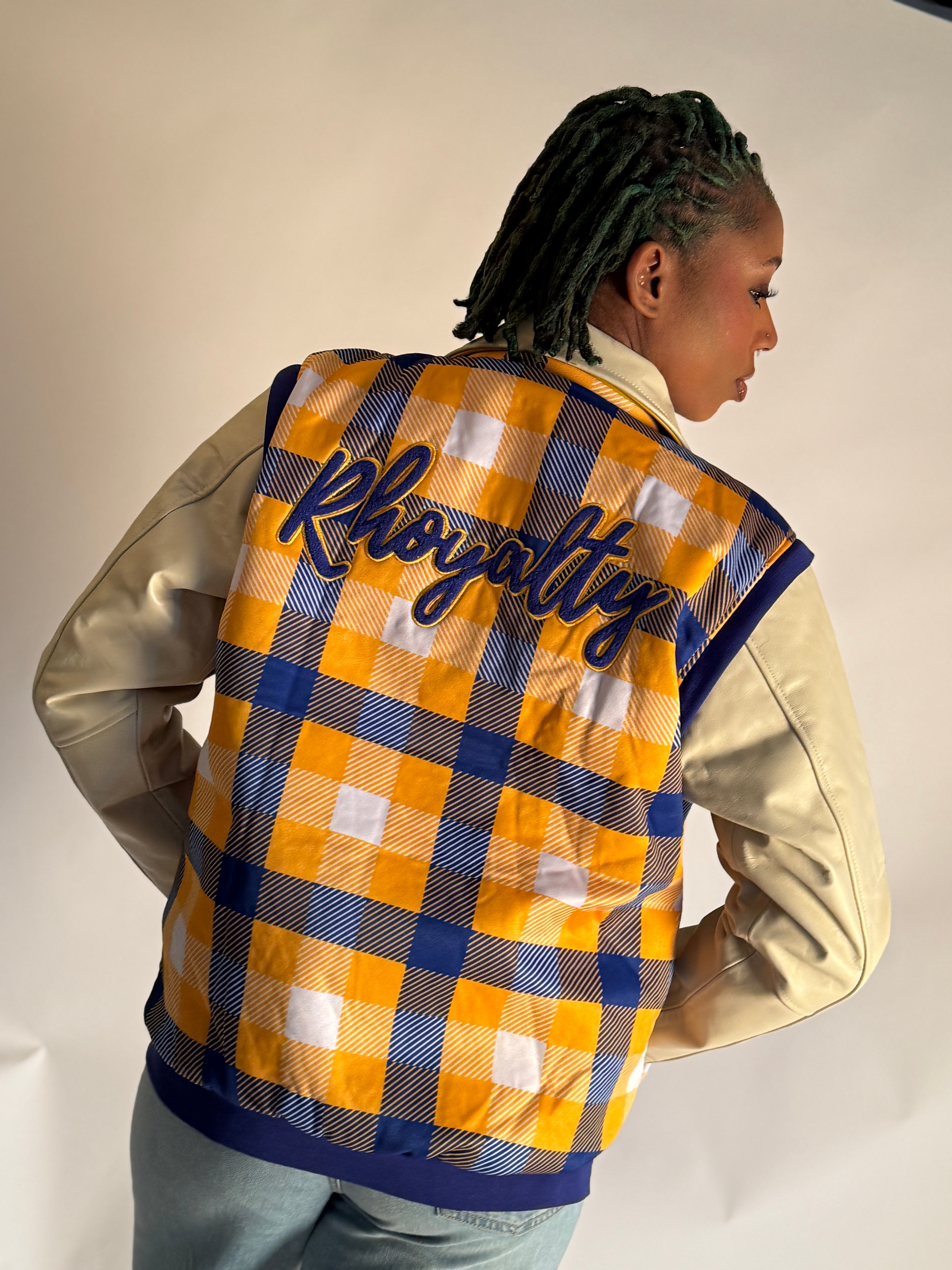 SGRHO VARSITY JACKET- LEATHER SLEEVES-final sale