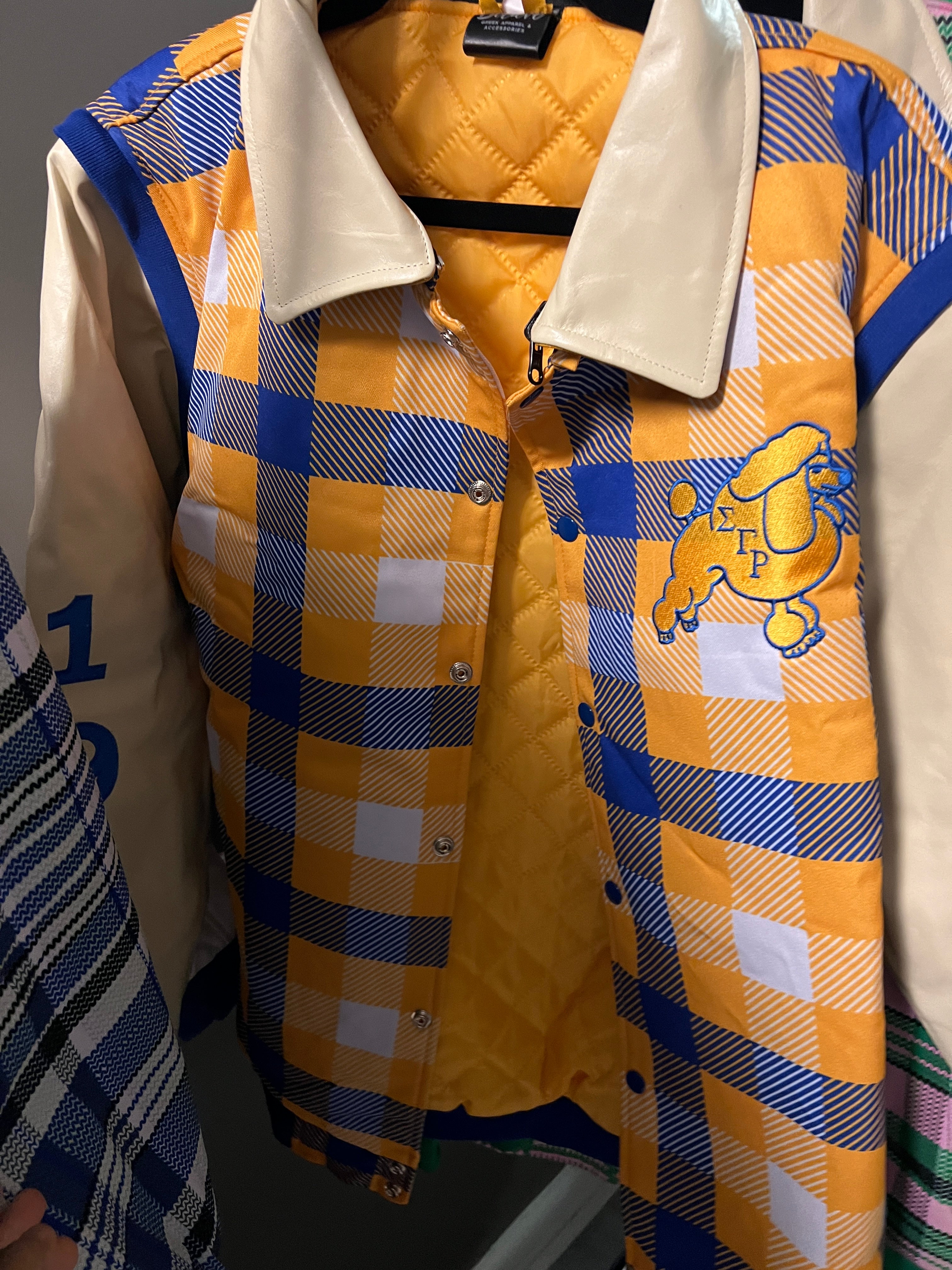 SGRHO VARSITY JACKET- LEATHER SLEEVES-final sale