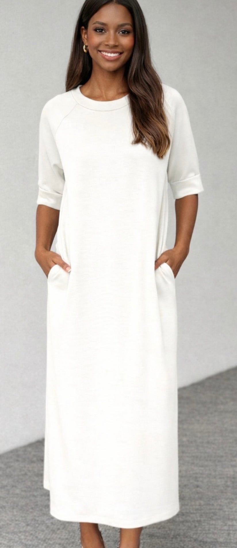 White Short Sleeve Maxi