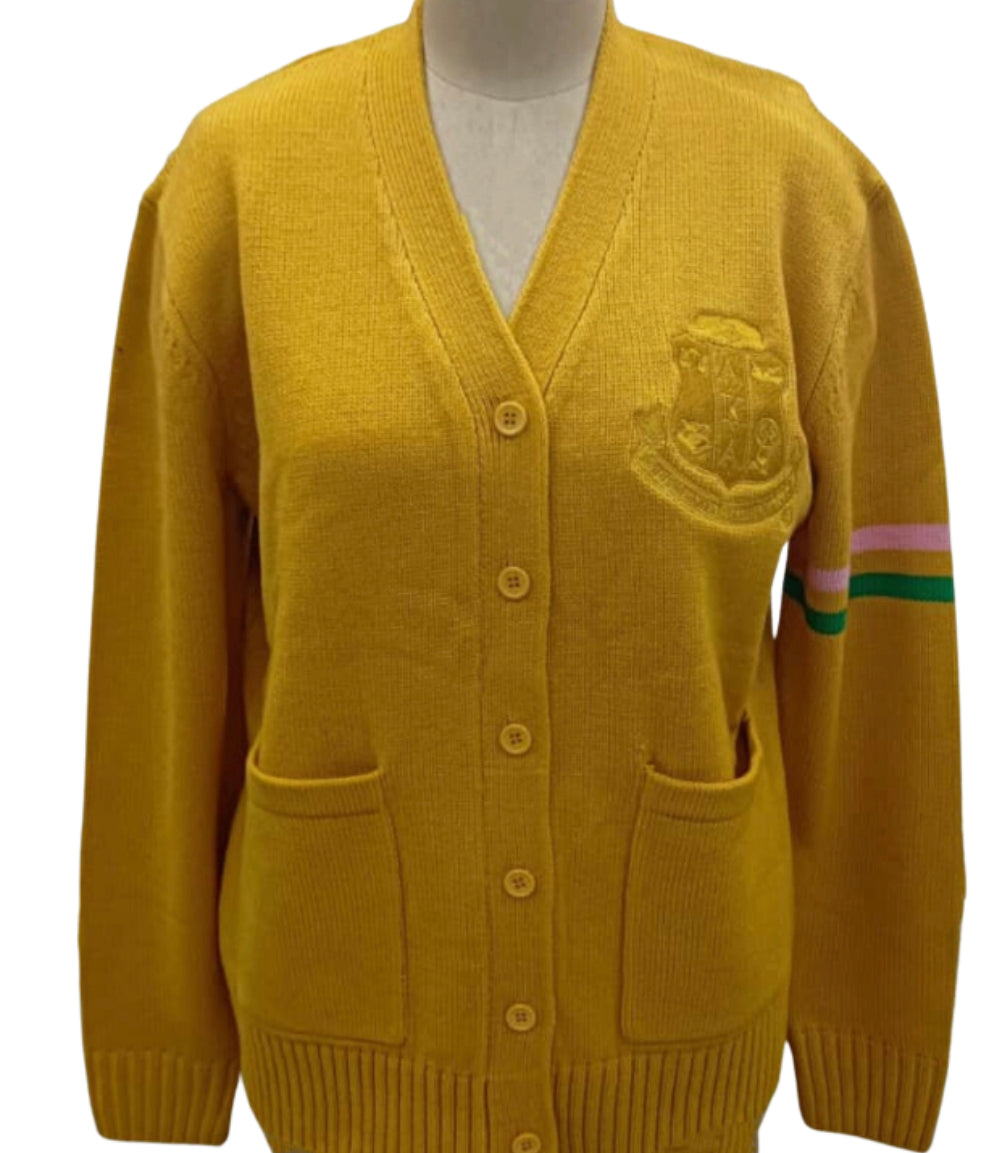 トップス GOLDEN  KNIT CARDIGAN Women's Knitted Cardigan Sweater Golden Buttons Front Patch