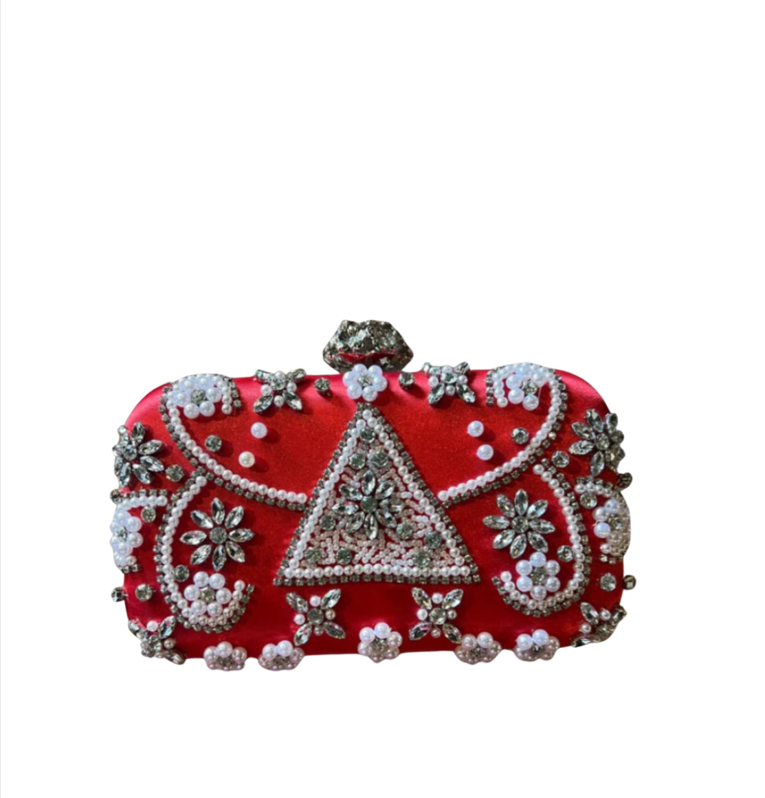 Delta Rhinestone satin bag