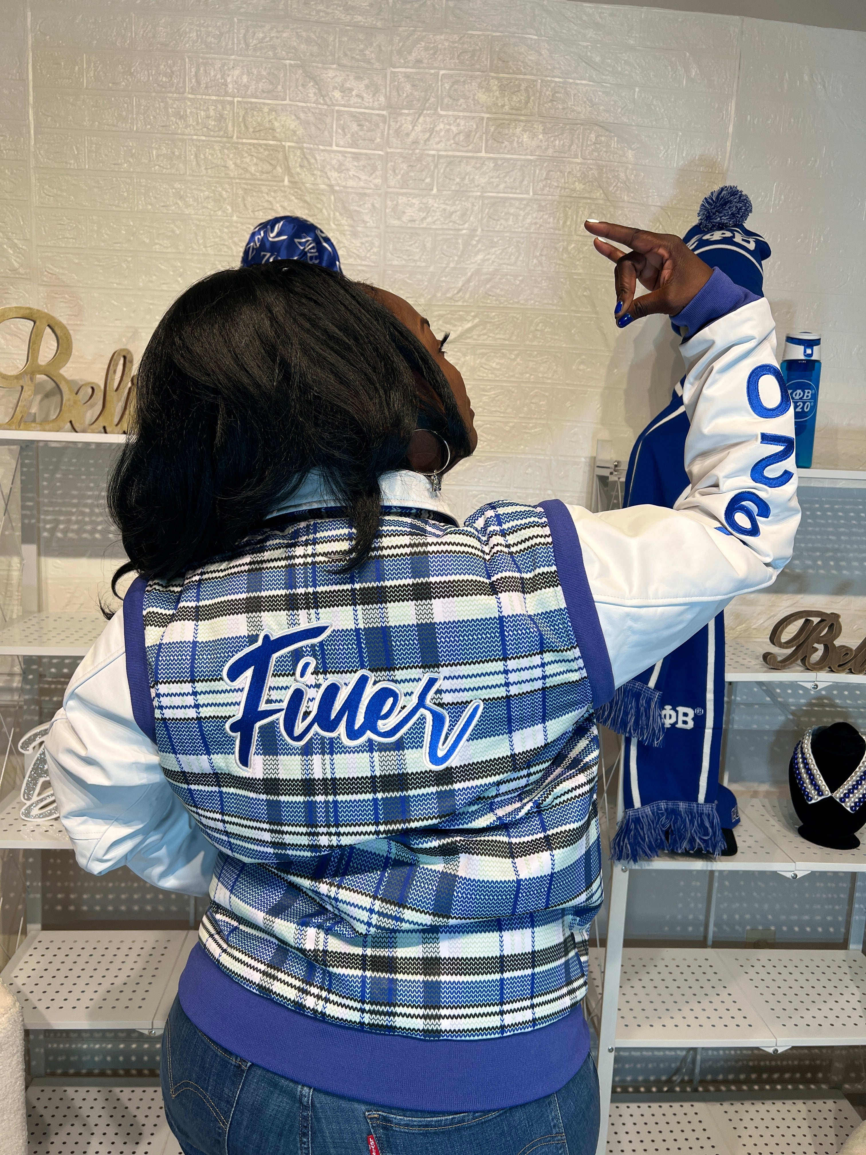 ZETA VARSITY JACKET- LEATHER SLEEVES-Final sale