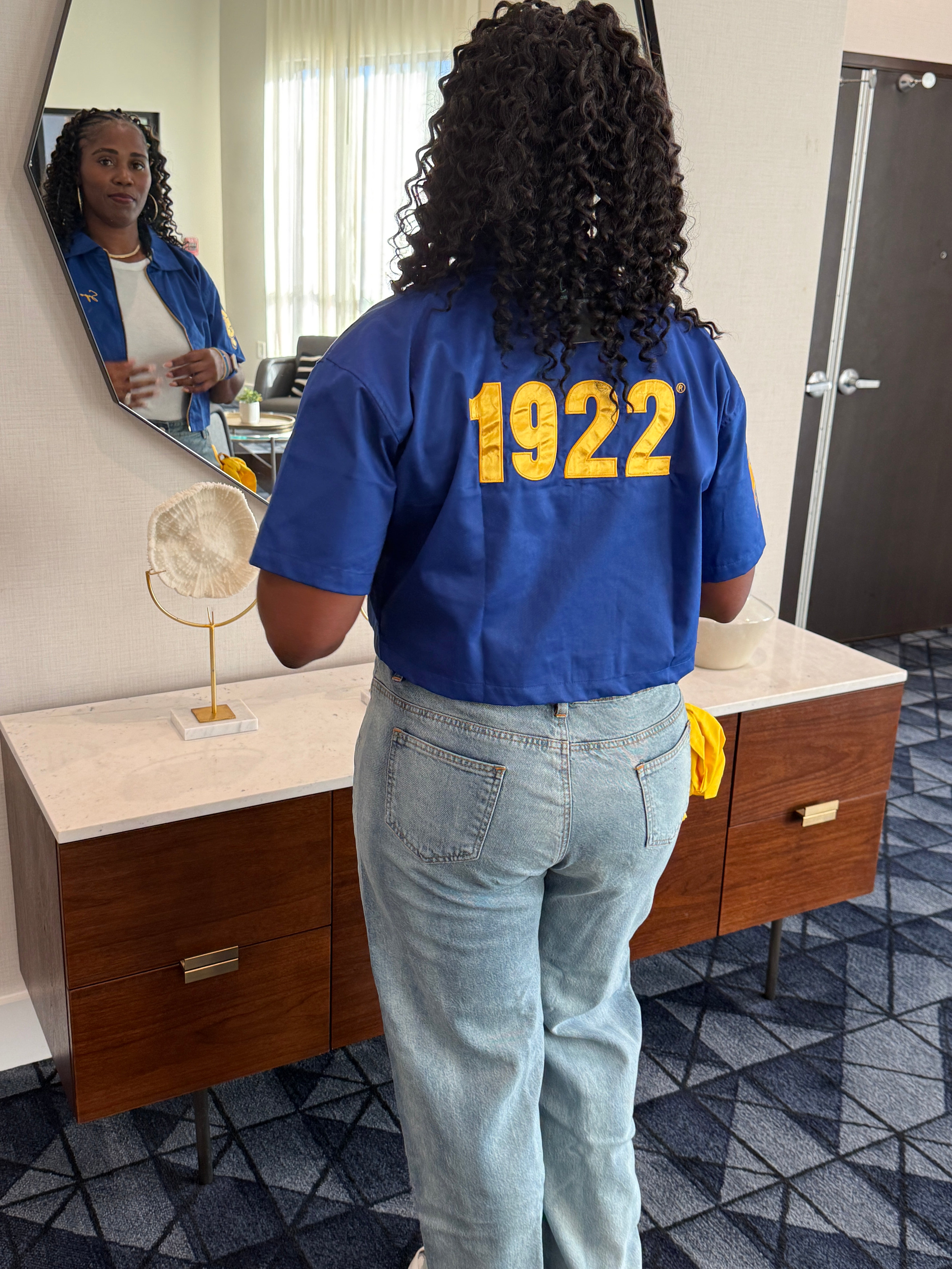 SGRHO in Blue & Gold Striped Jeans