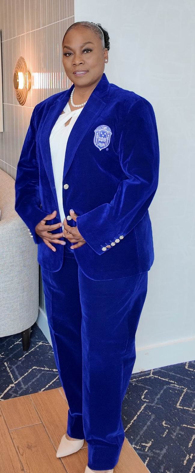 Zeta Blue Velvet Pants