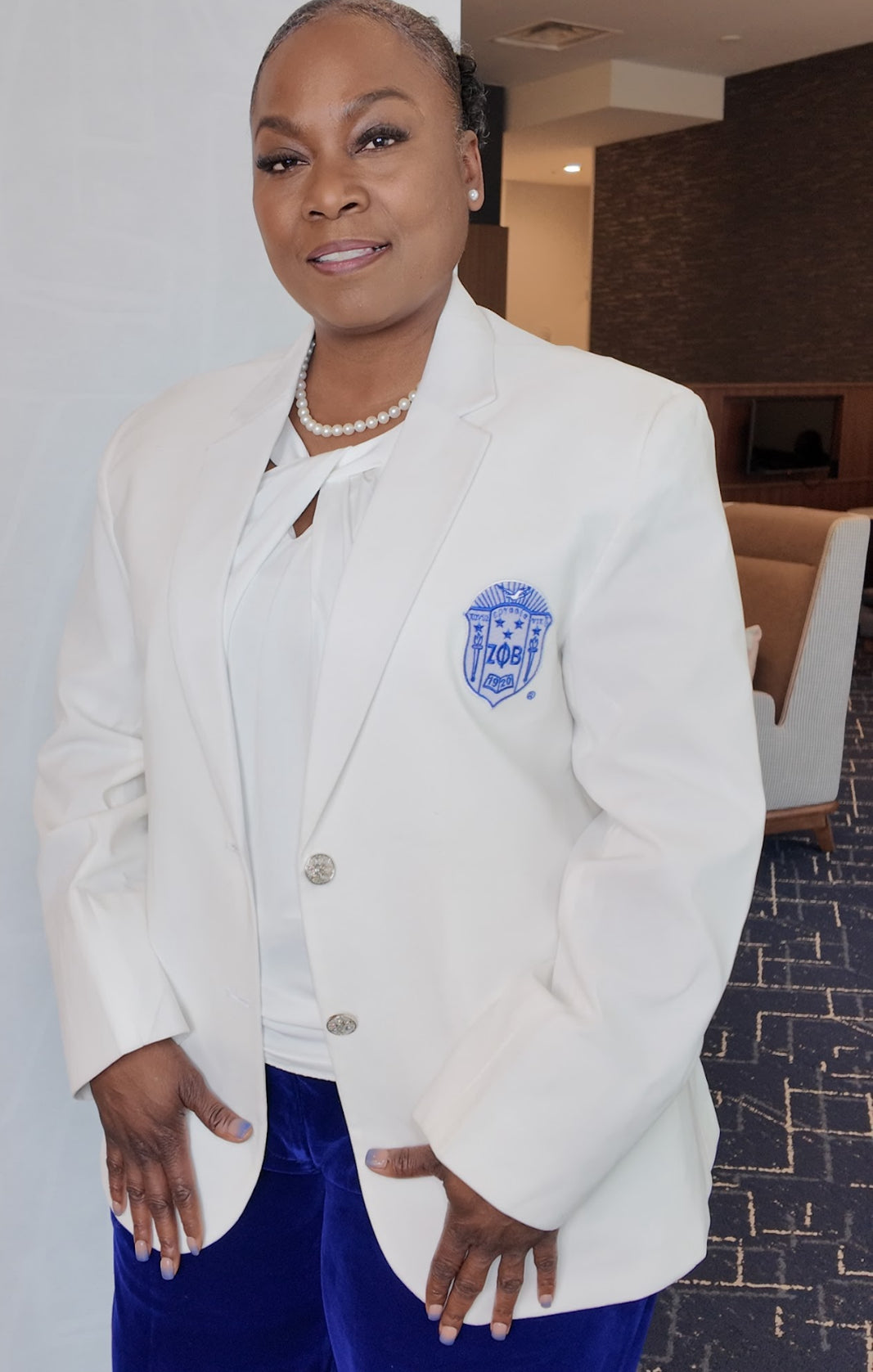 Zeta Velvet White Blazers