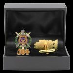 Omega cufflink-shield- gold