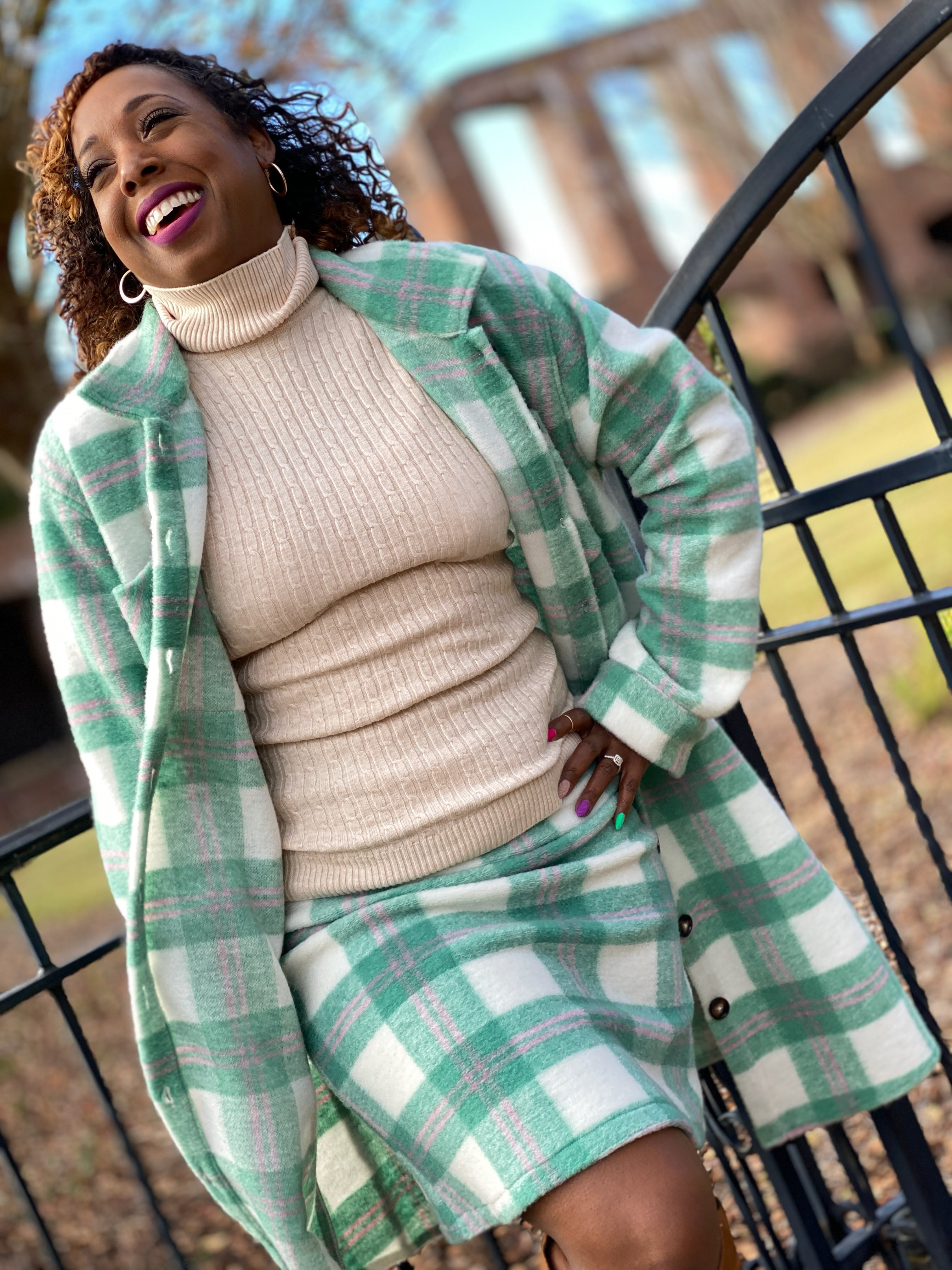 Pink and Green Plaid skirt- Final sale. No exchanges and refunds