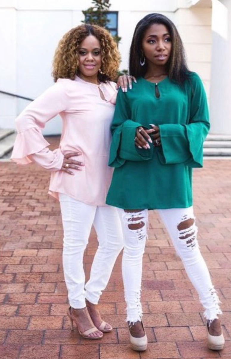 Long Sleeve Ruffle Blouse-FINAL SALE