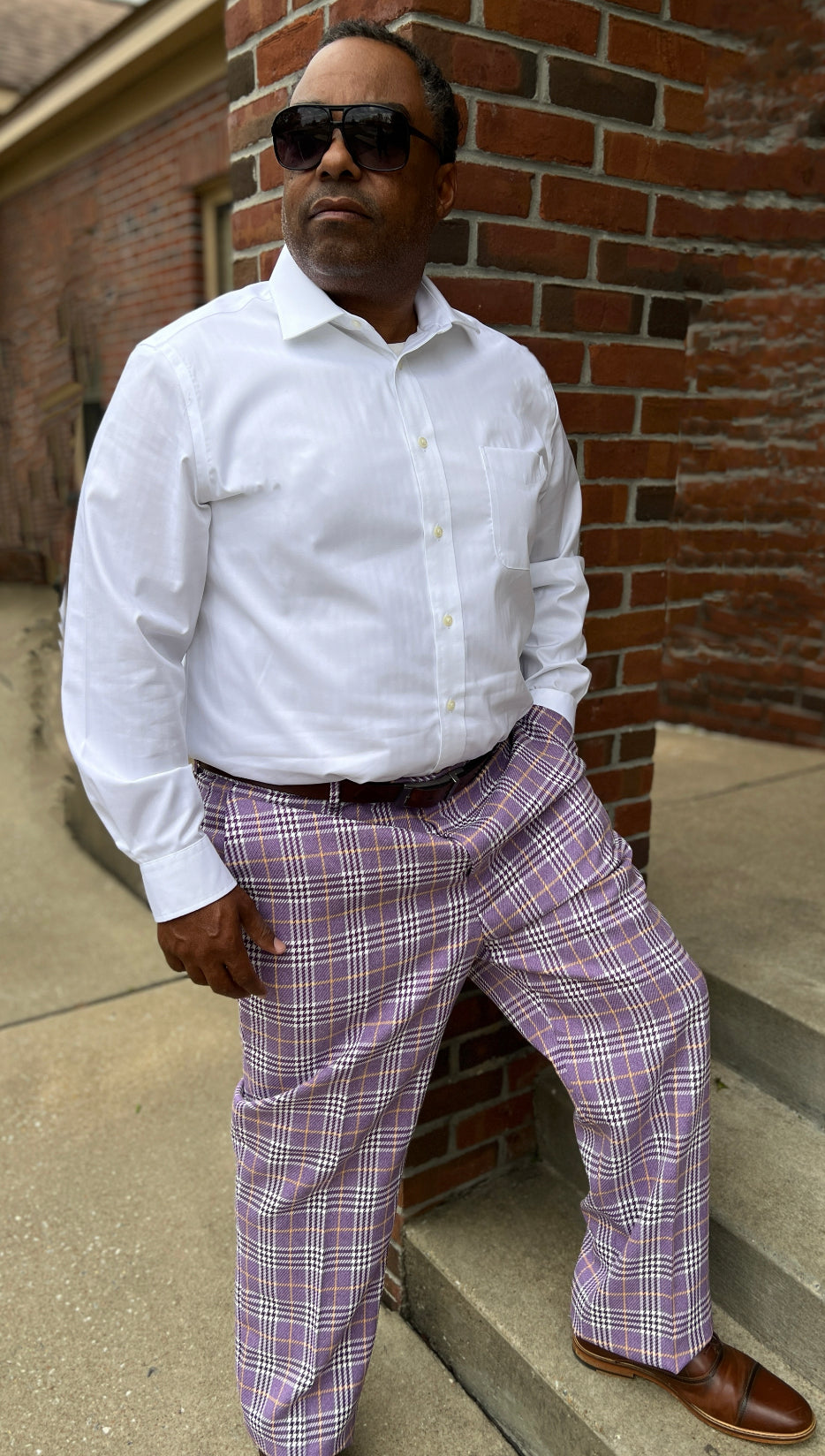 Purple & Gold Plaid Pants