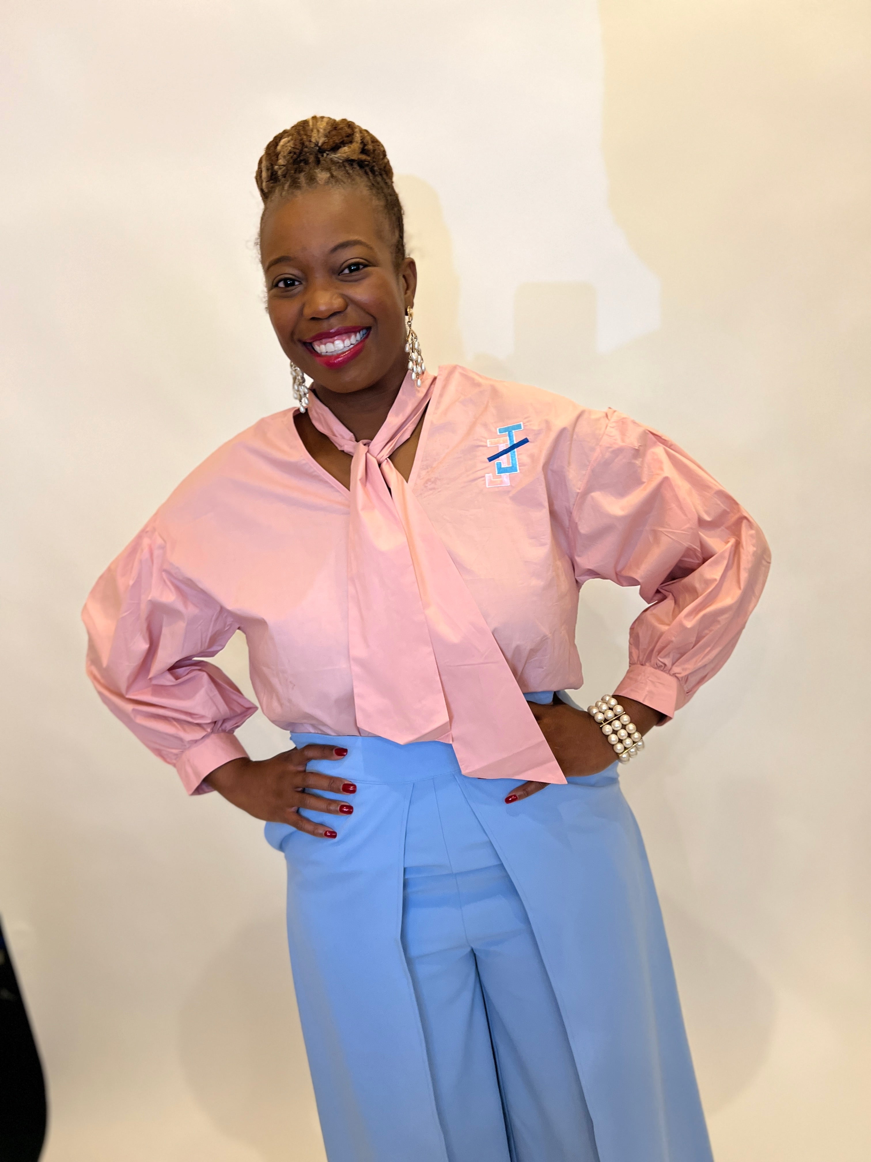 V Neck Tie Blouse- Jack & Jill