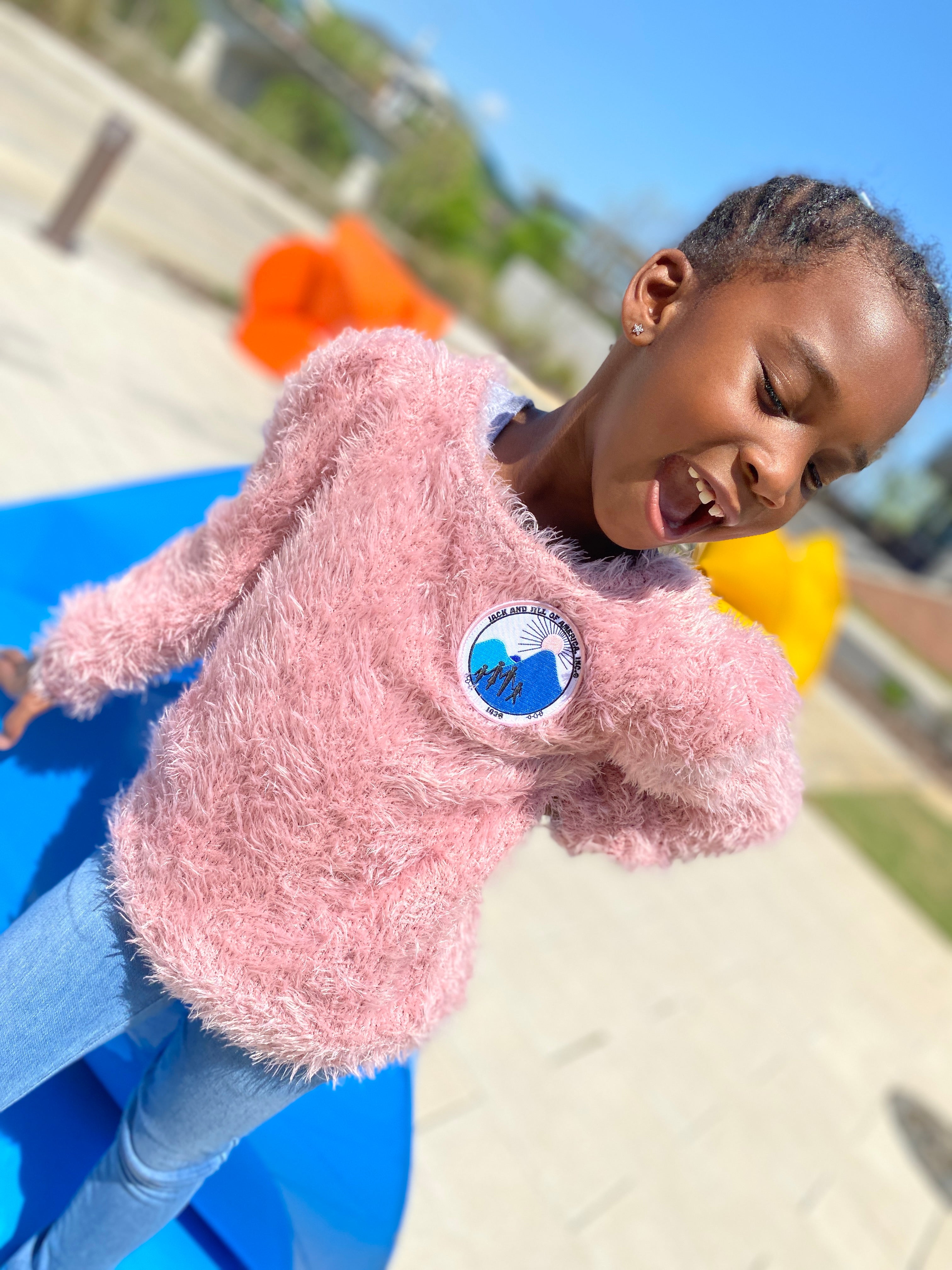 JJOA Sweater-Fuzzy w/Hair Scrunchy