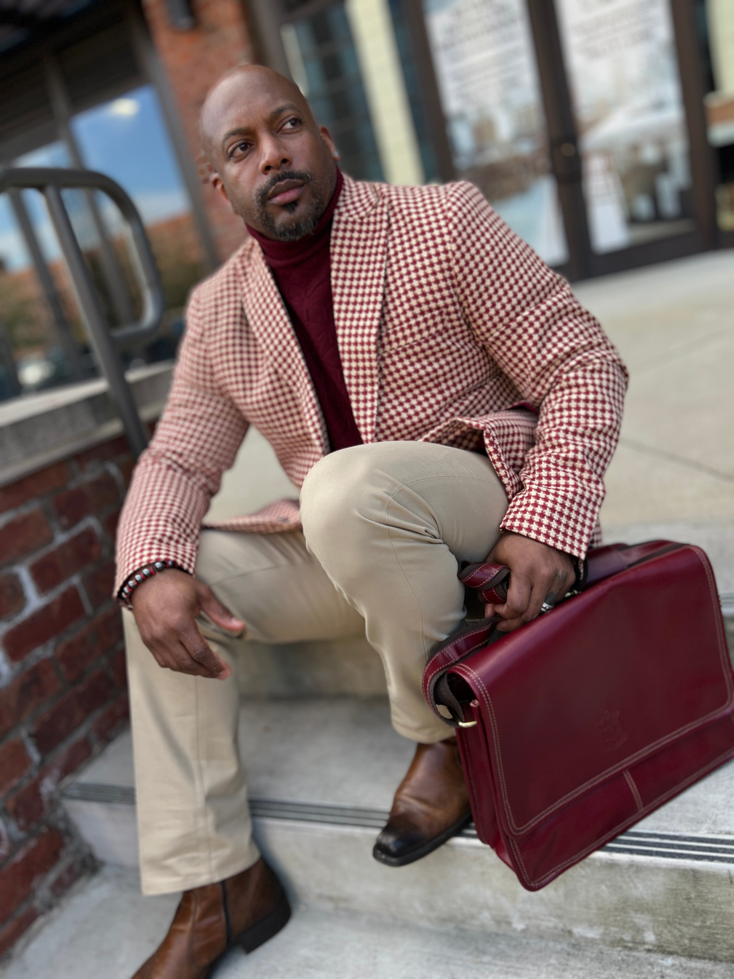 Houndstooth Krimson Blazer