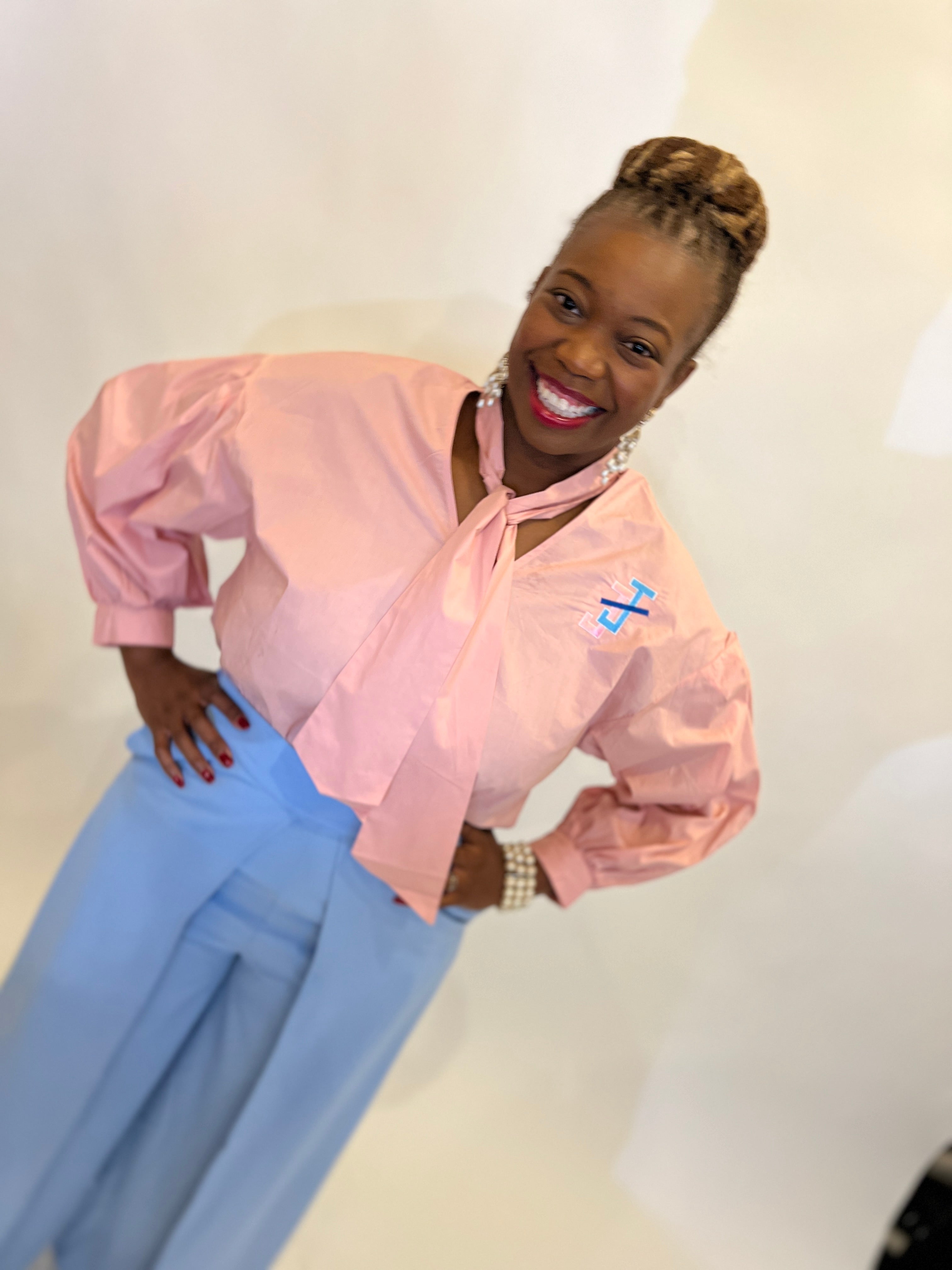 V Neck Tie Blouse- Jack & Jill