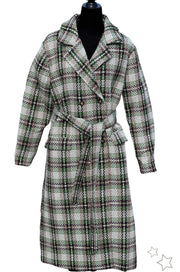 Pink & Green plaid Wool coat- Final Sale  No exchanges or refunds