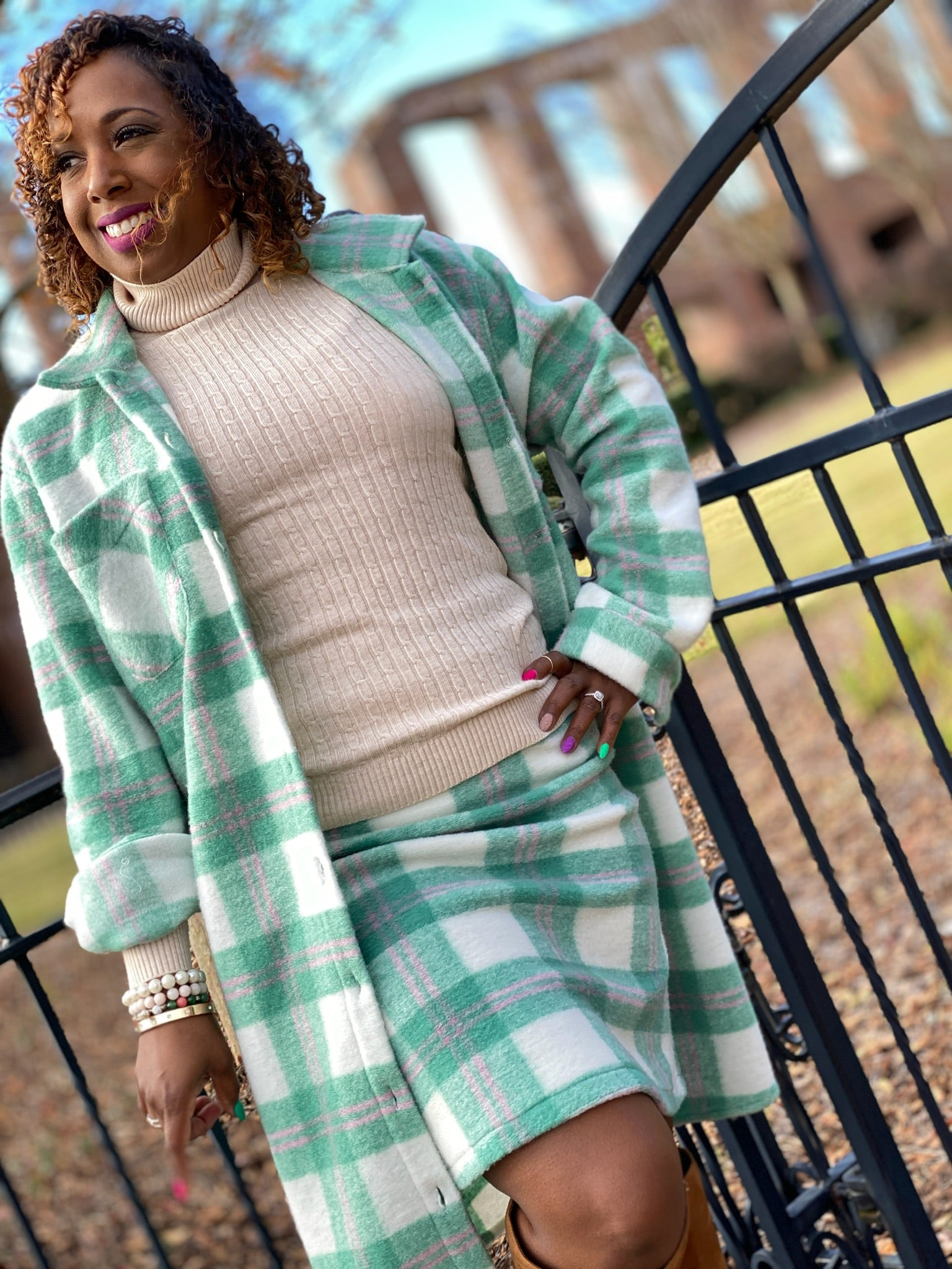 Pink and Green Plaid skirt- Final sale. No exchanges and refunds