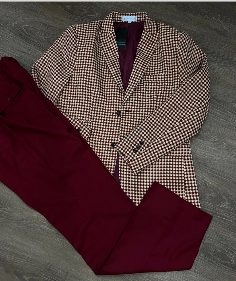 Houndstooth Krimson Blazer