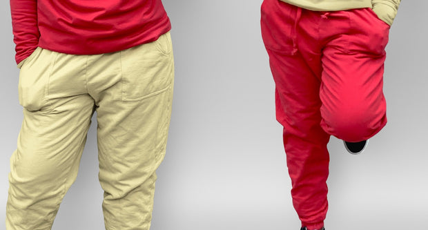 Reversible  Jogger Pants-Red/Khaki - Final Sale No Refunds or Exchanges