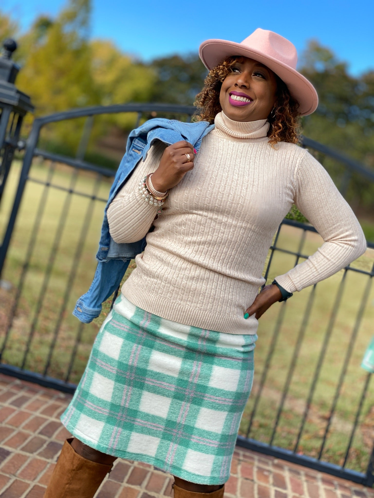 Pink and Green Plaid skirt- Final sale. No exchanges and refunds