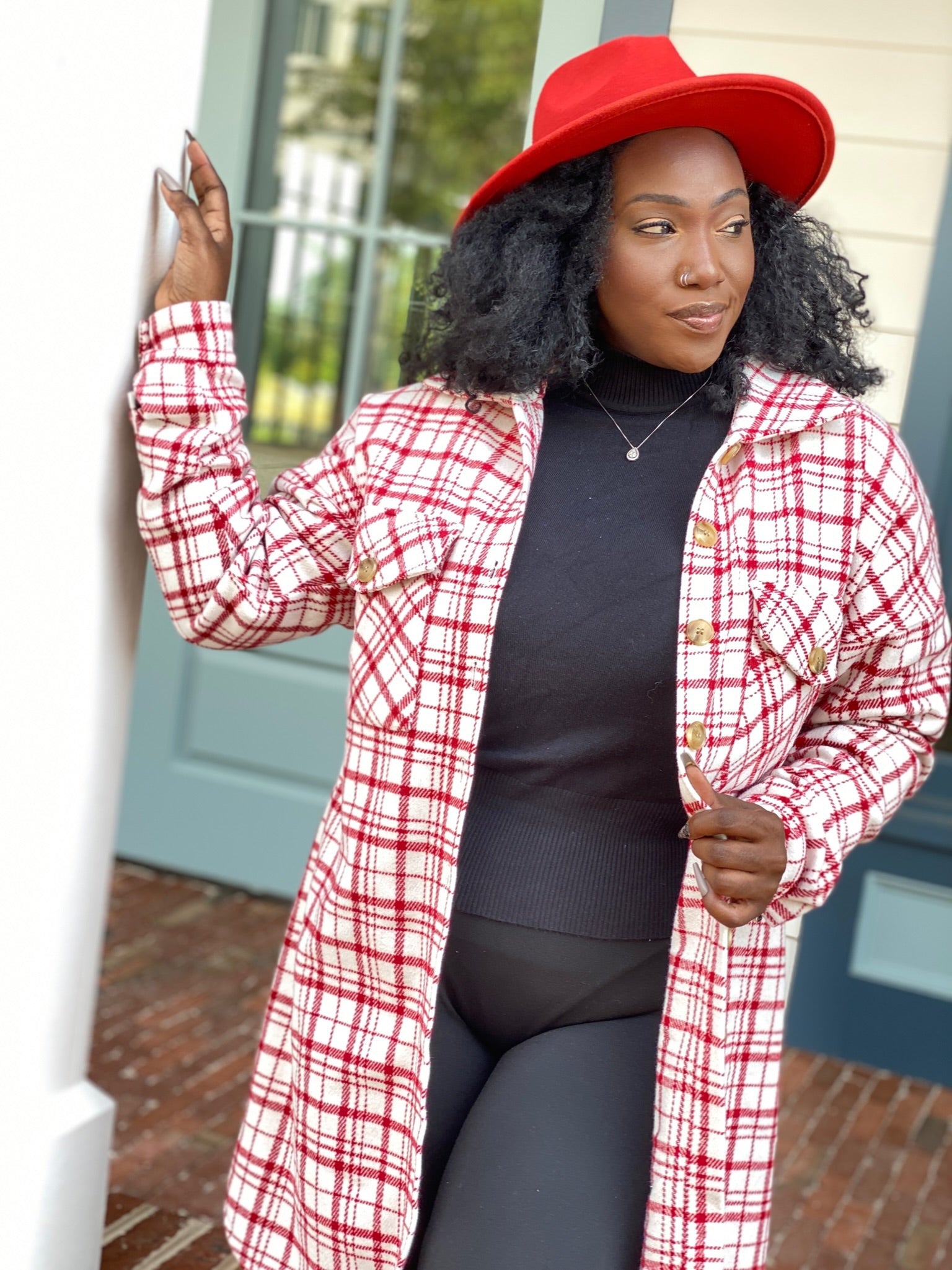 Red plaid flannel Shacket -Final sale- no exchanges or refunds