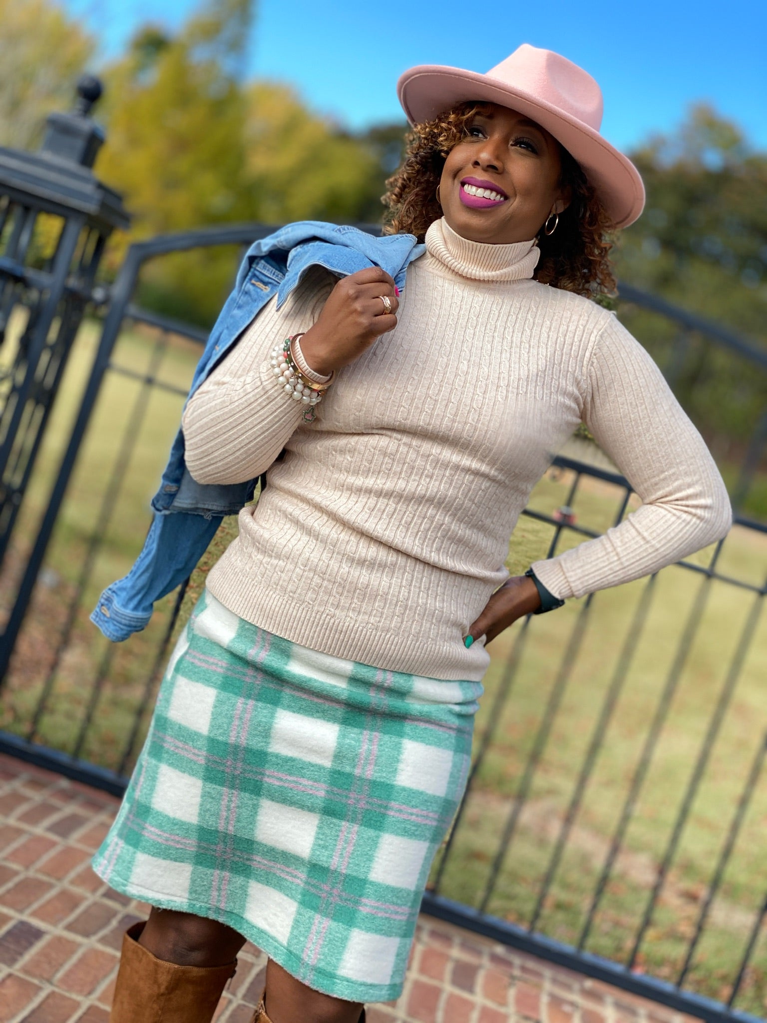 Pink and Green Plaid skirt- Final sale. No exchanges and refunds