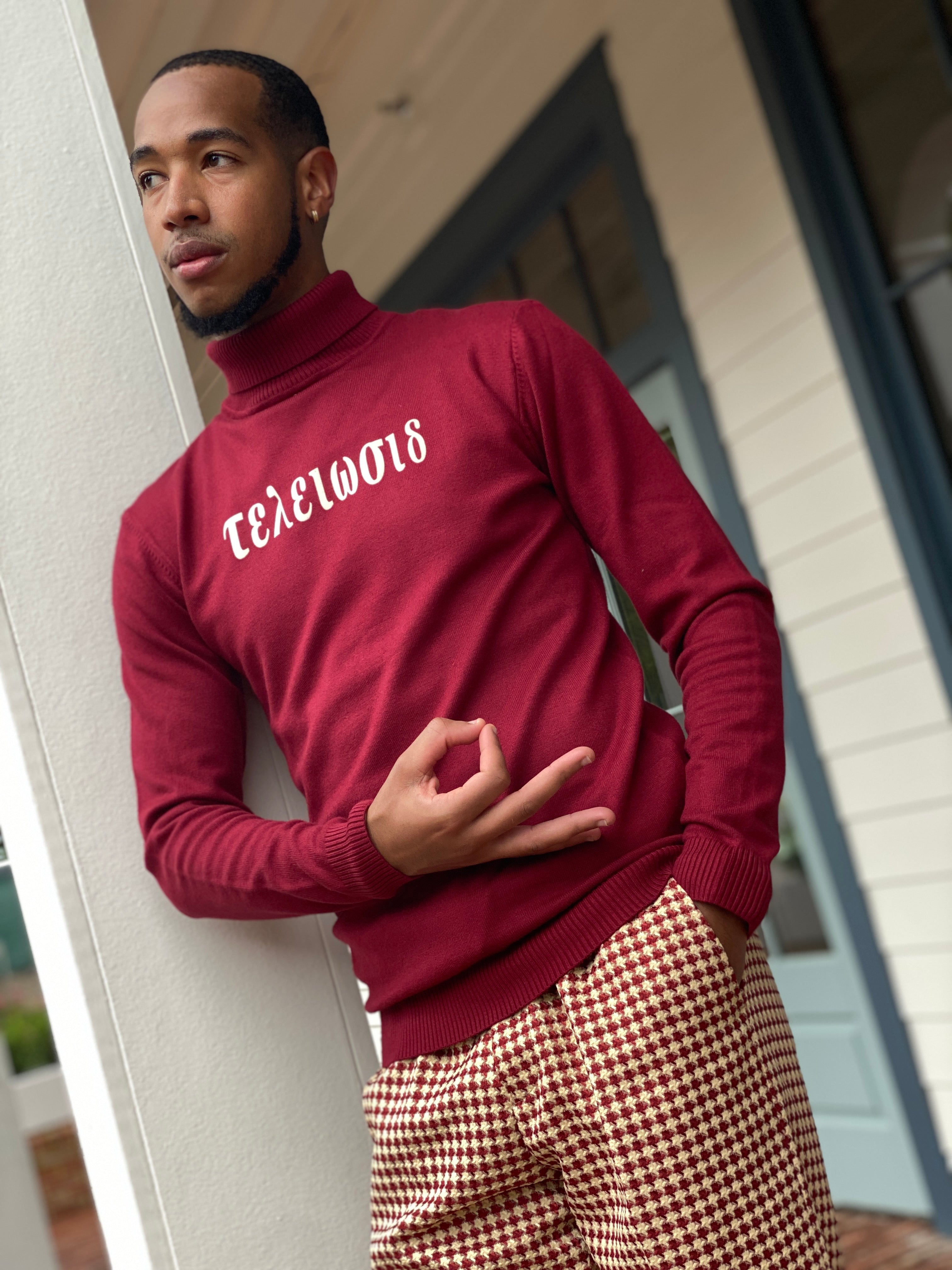 Krimson and Kreme Houndstooth Pants-Final sake. No exchanges or refunds