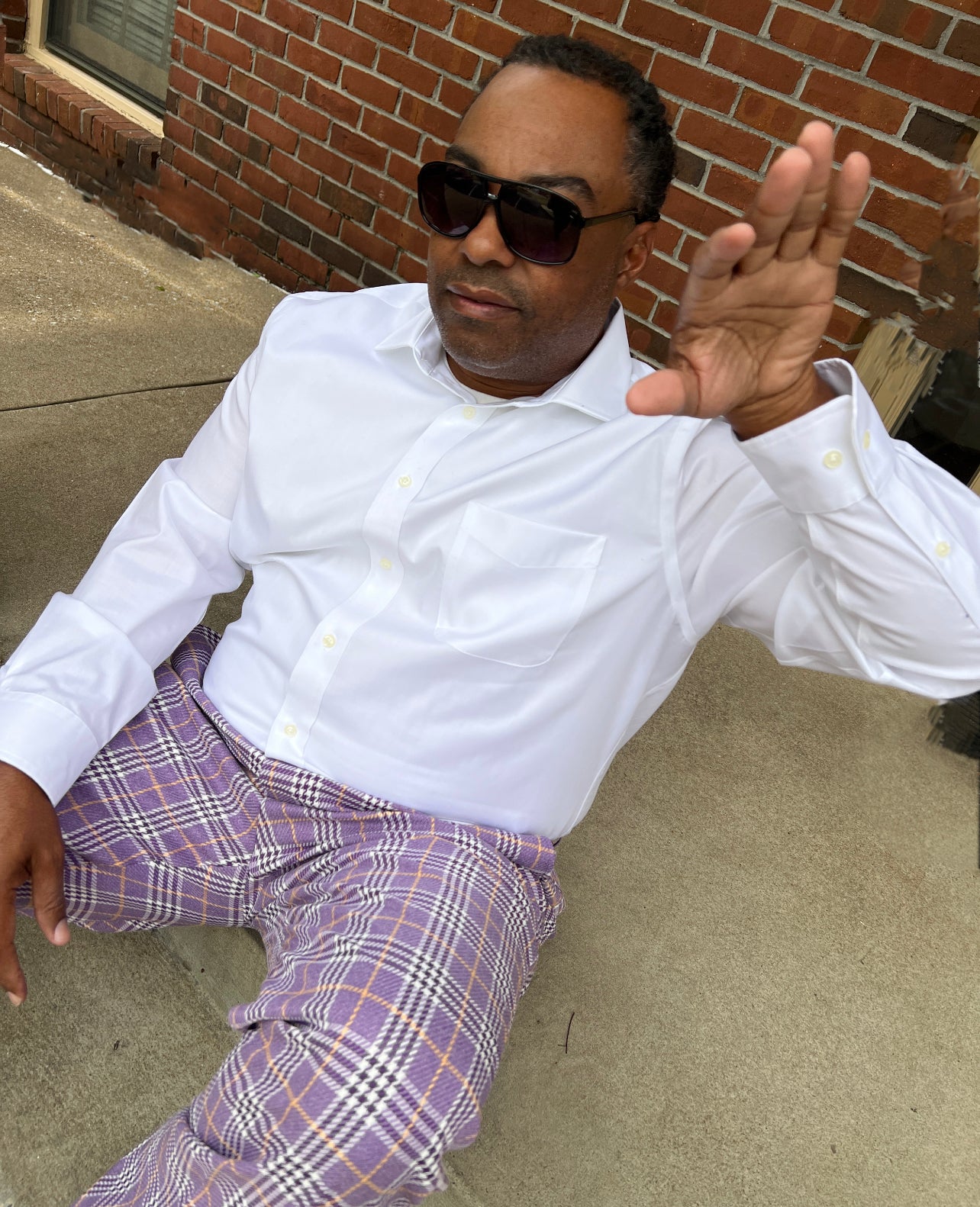 Purple & Gold Plaid Pants