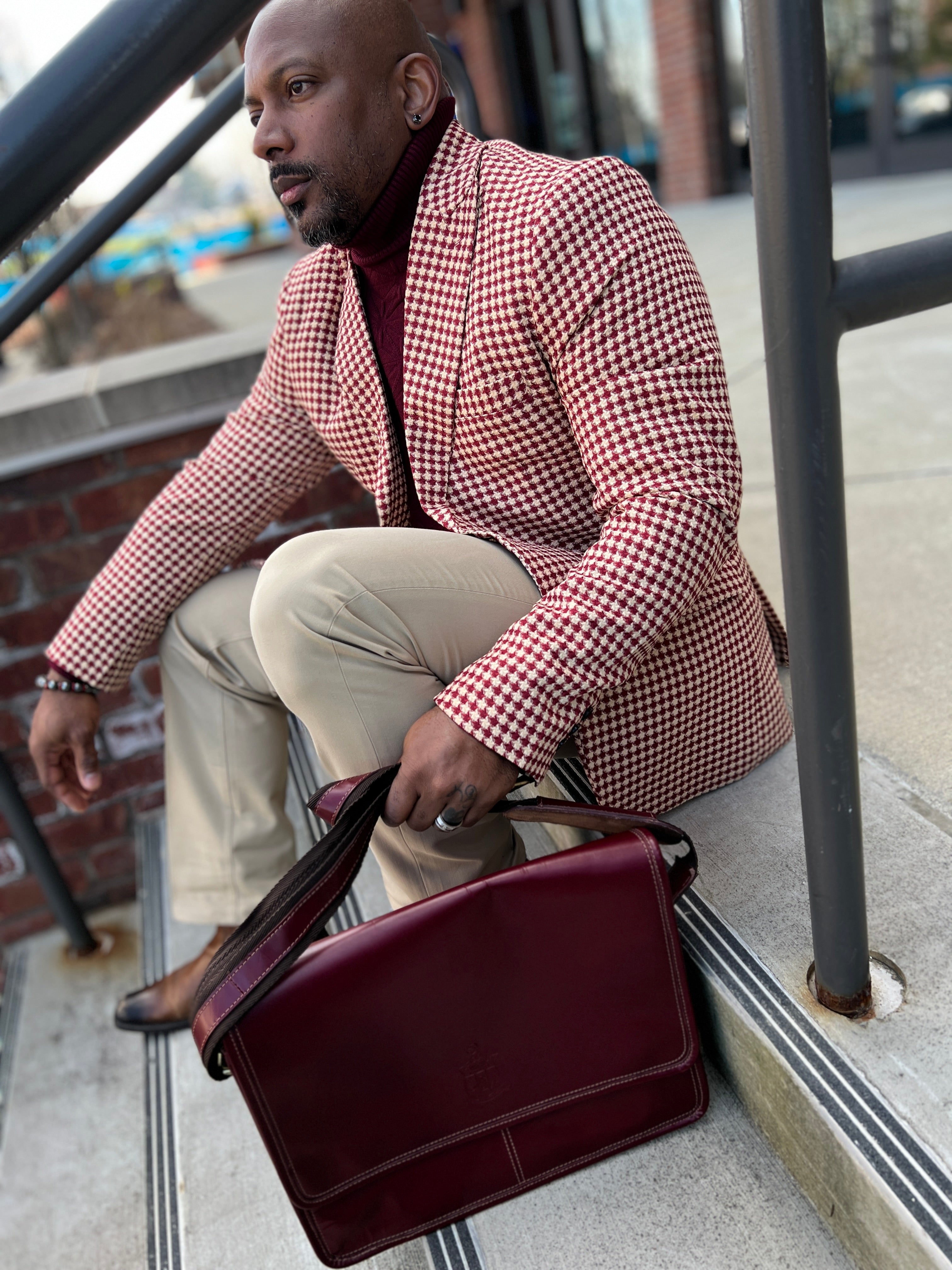 Houndstooth Krimson Blazer