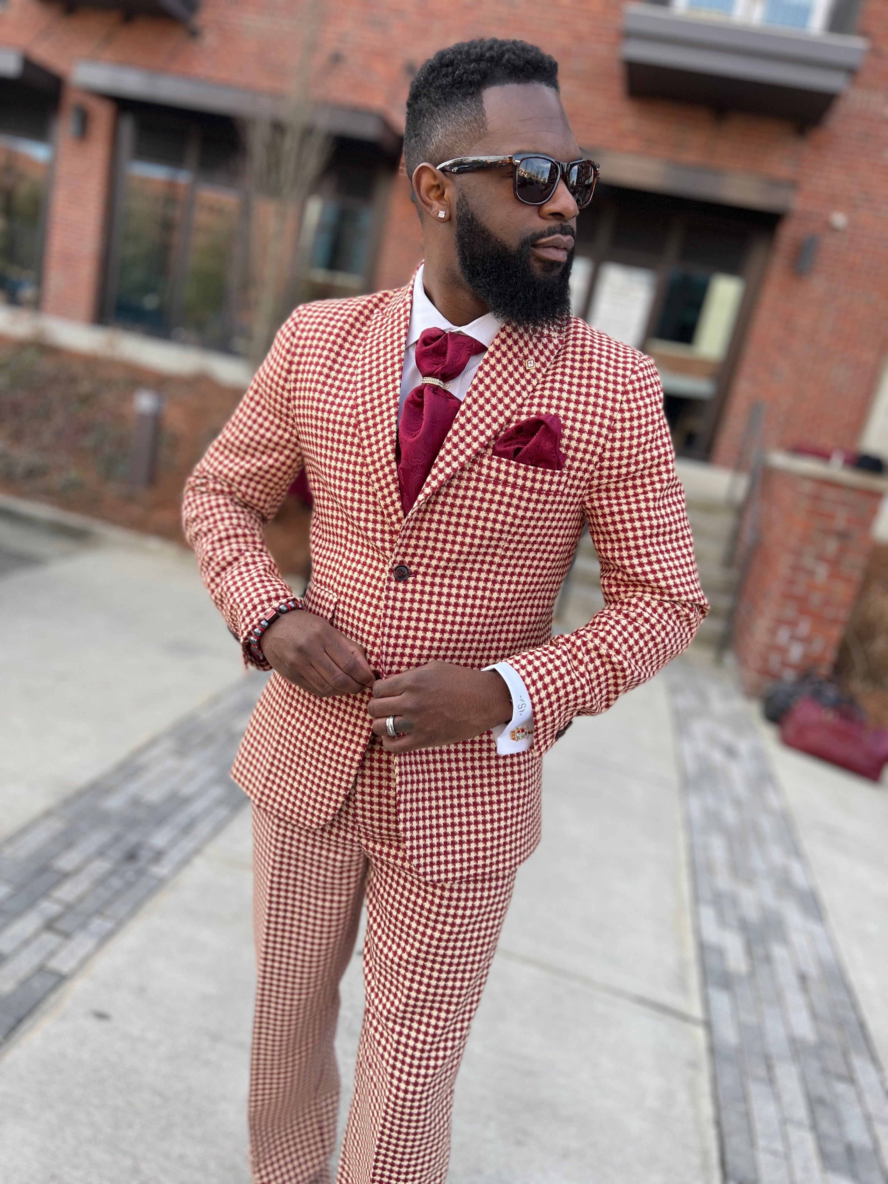 Houndstooth Krimson Blazer