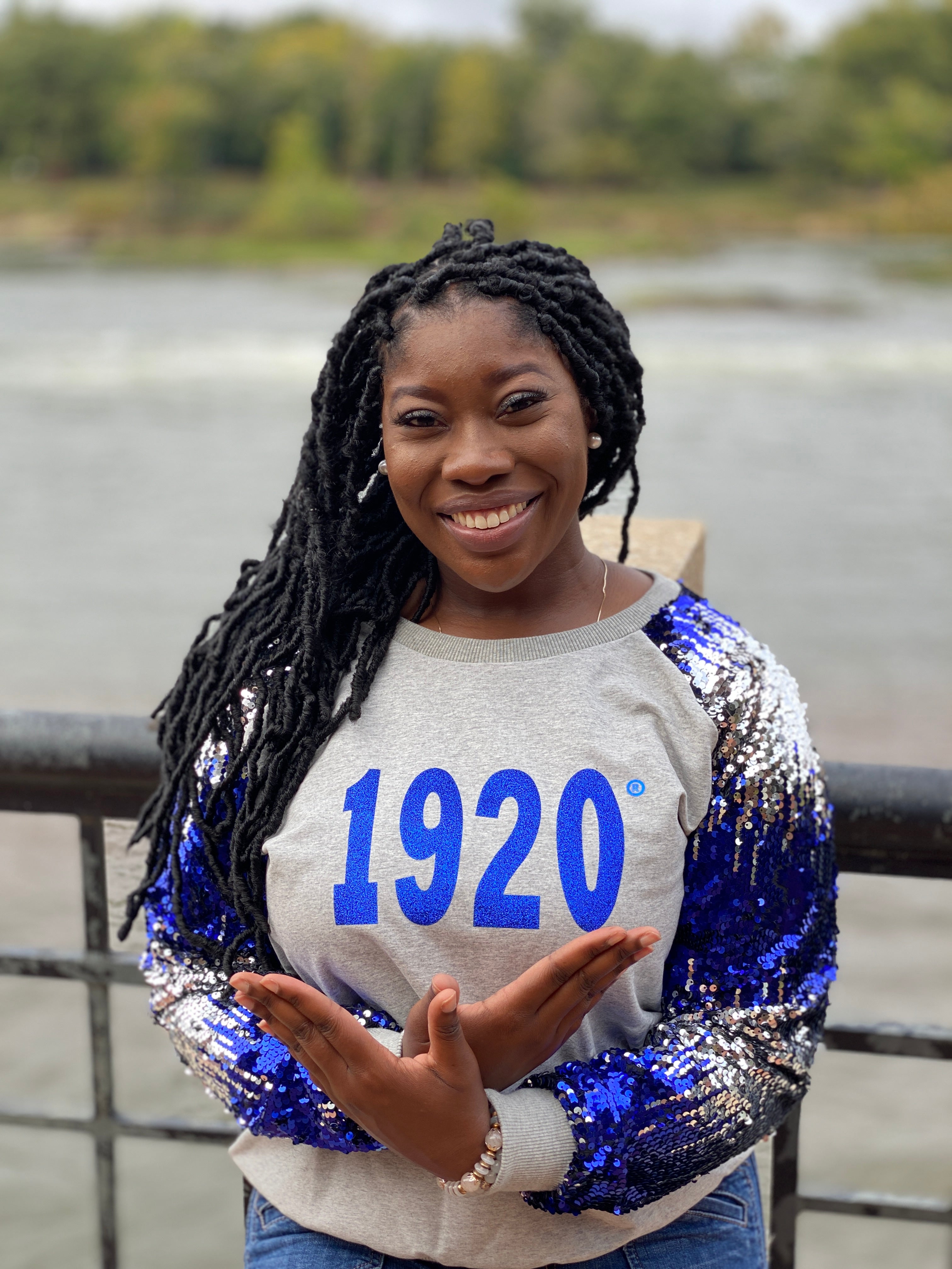 Ombre Sequins Sleeve 1920 Sweatshirt